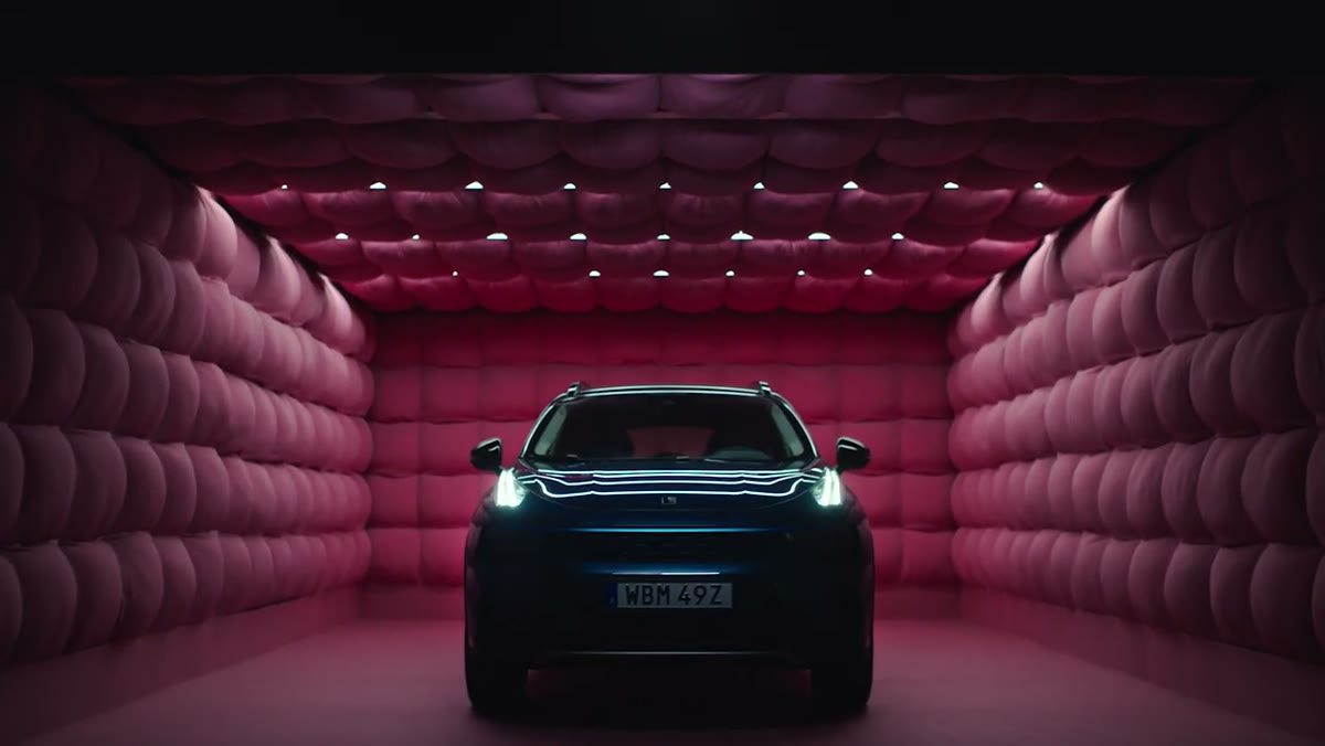 A car in a padded pink room